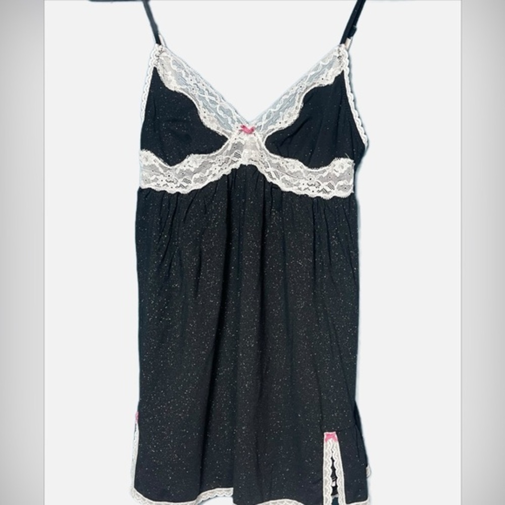 Vintage Victoria's Secret fairy glittered slip dress pink bow detail size medium